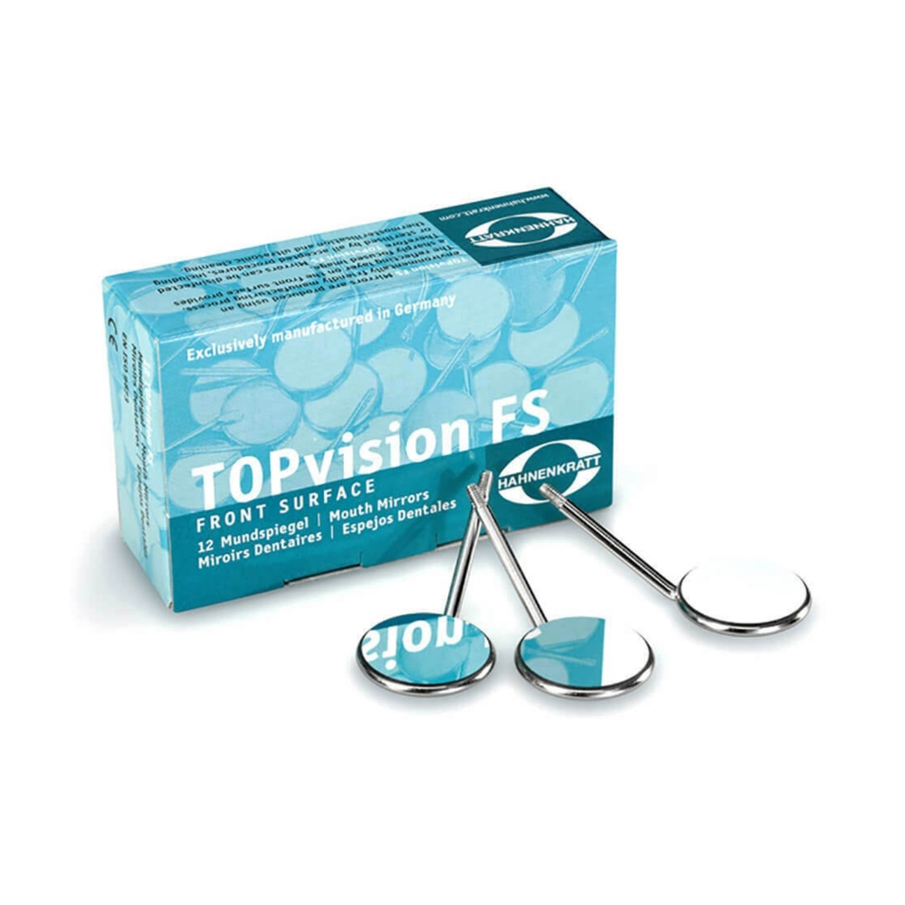 Hahnenkratt TOPvision FS Rhodium 22 mm Mouth Mirrors No. 4 (SS) Plane 12/pk - 721X4