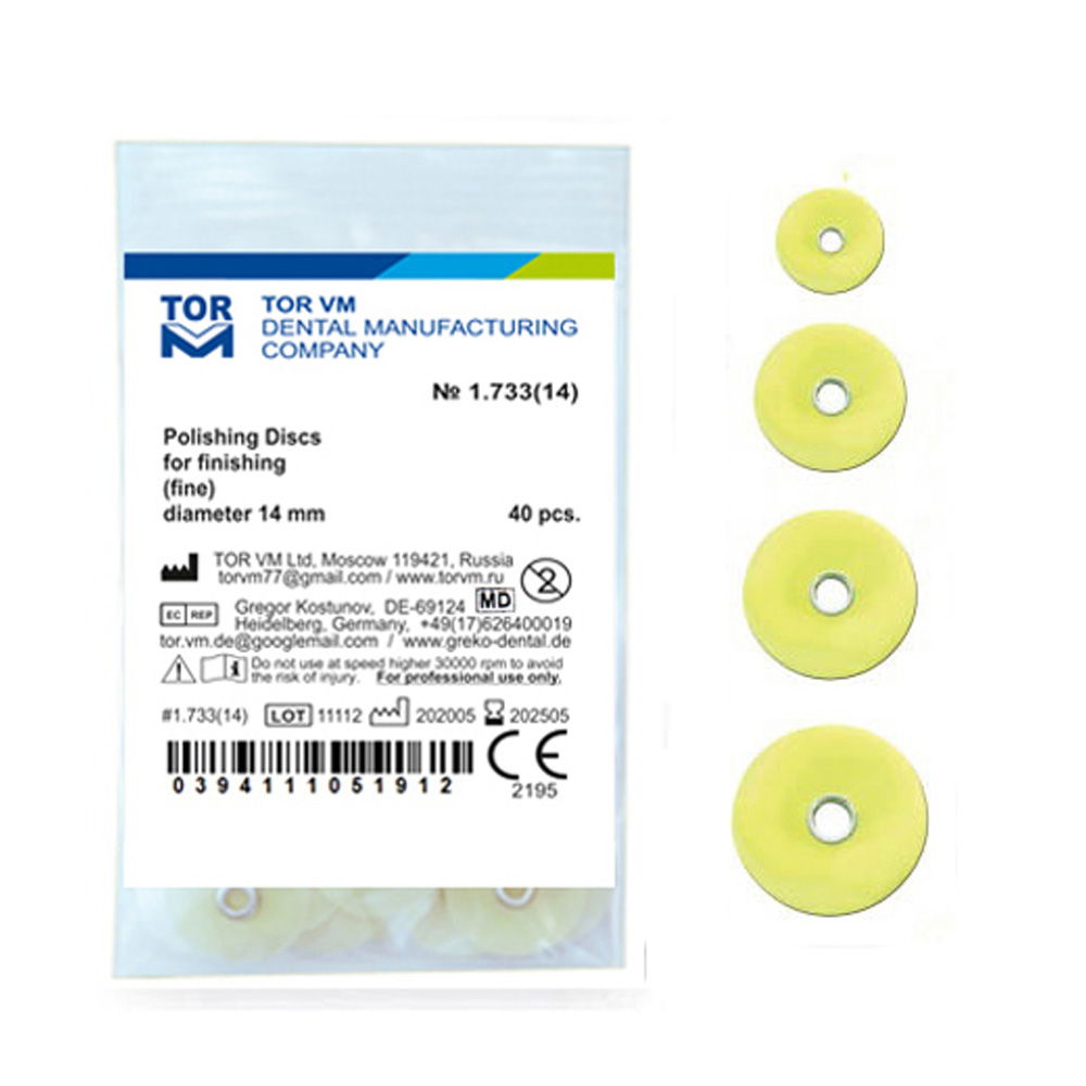 Tor Vm Polishing Discs for Finishing (Fine) (40pcs) No. 1.733(14mm) - Refills