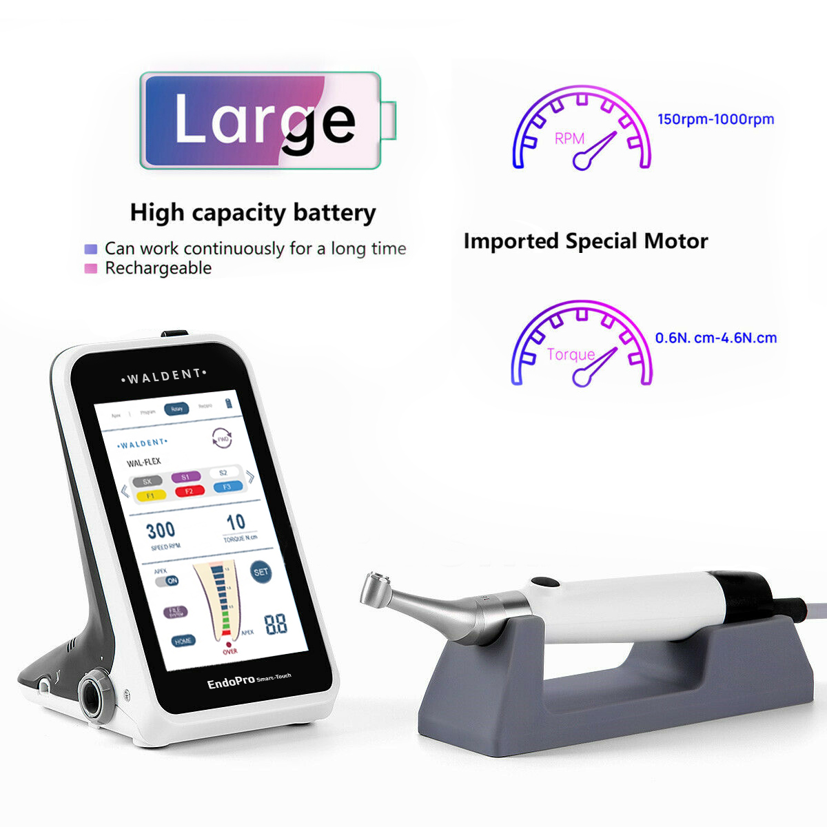 Waldent EndoPro Smart Touch Endomotor With Integrated Apex Locator