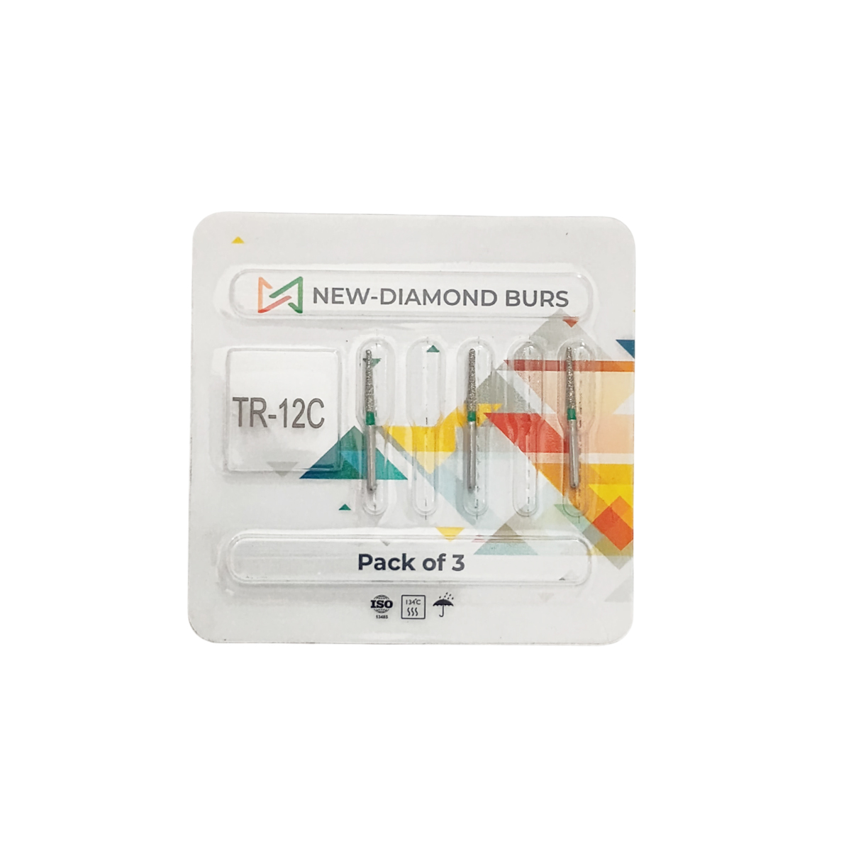 NewDiamond Tapered Round FG Diamond Bur TR-12C (Pack Of 3)