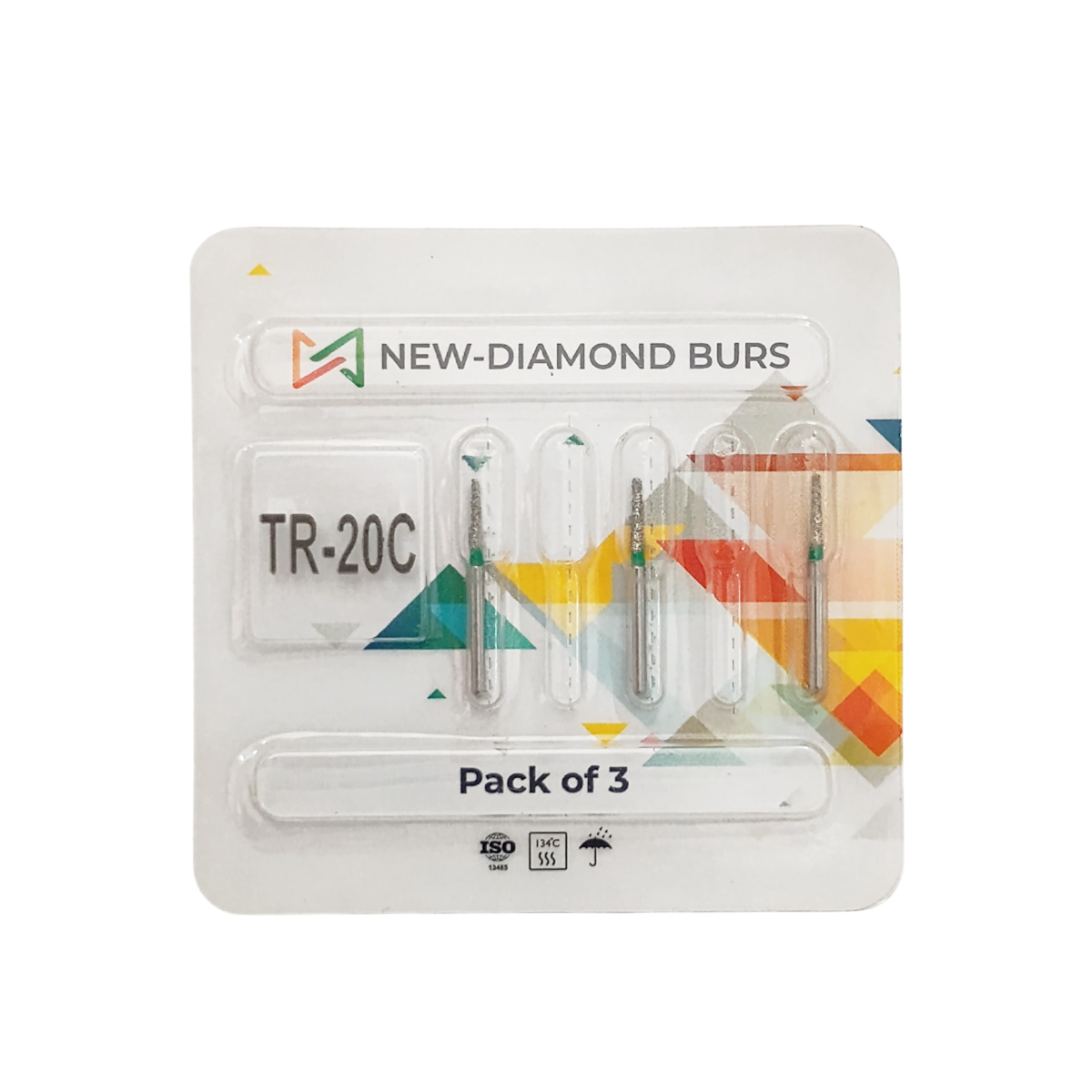 NewDiamond Tapered Round FG Diamond Bur TR-20C (Pack Of 3)