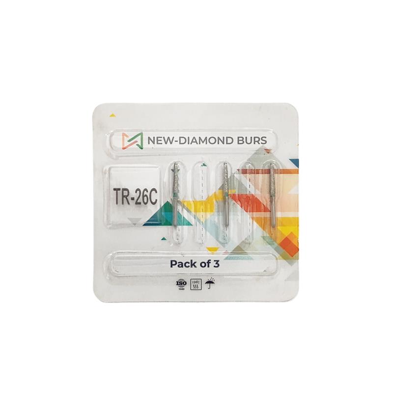 NewDiamond Tapered Round FG Diamond Bur TR-26C (Pack Of 3)