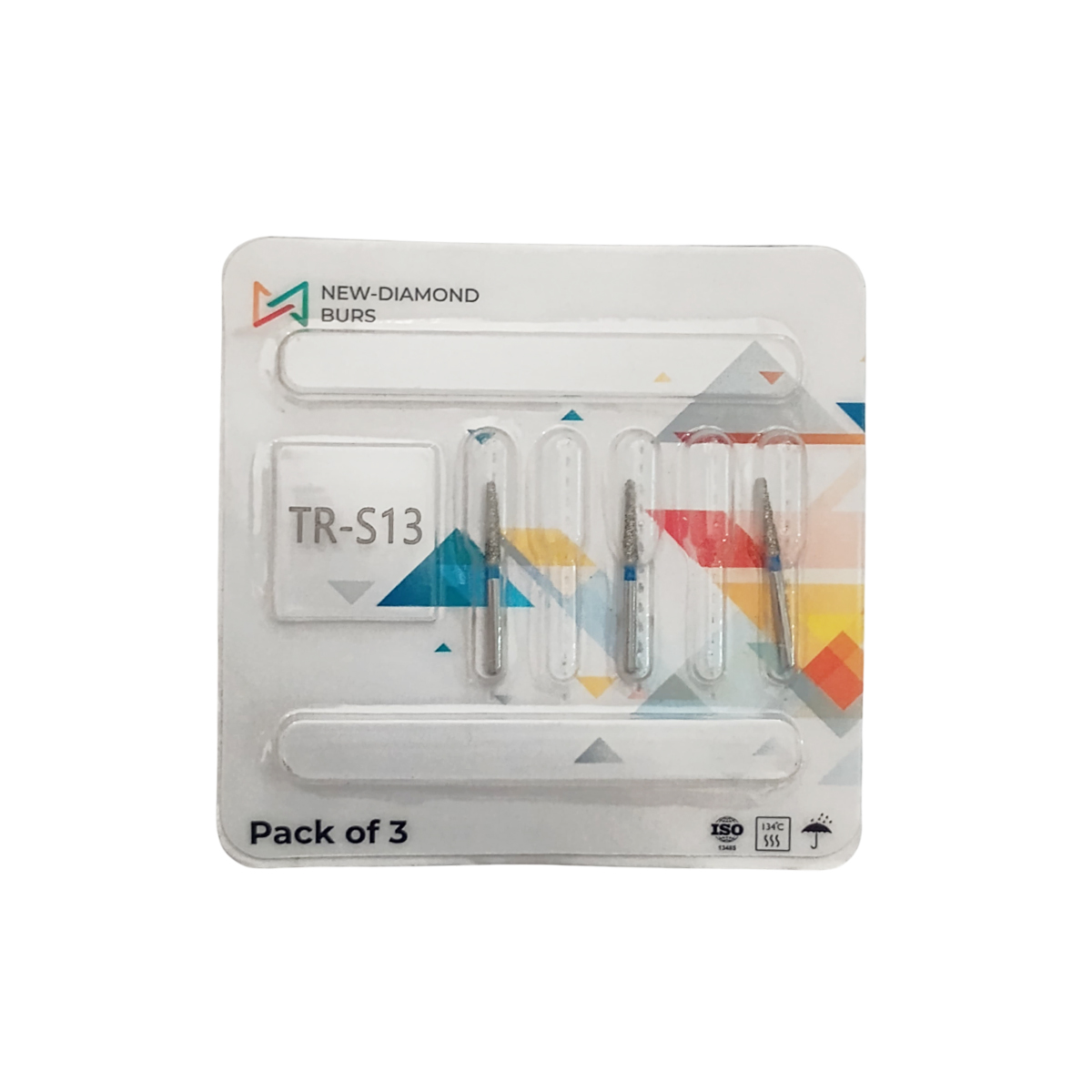 NewDiamond Tapered Round FG Diamond Bur TR-S13 (Pack Of 3)