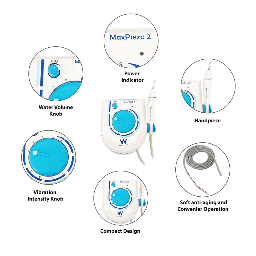 Waldent Max Piezo 2 Ultrasonic Scaler ( 5 Scaler Tips Free )