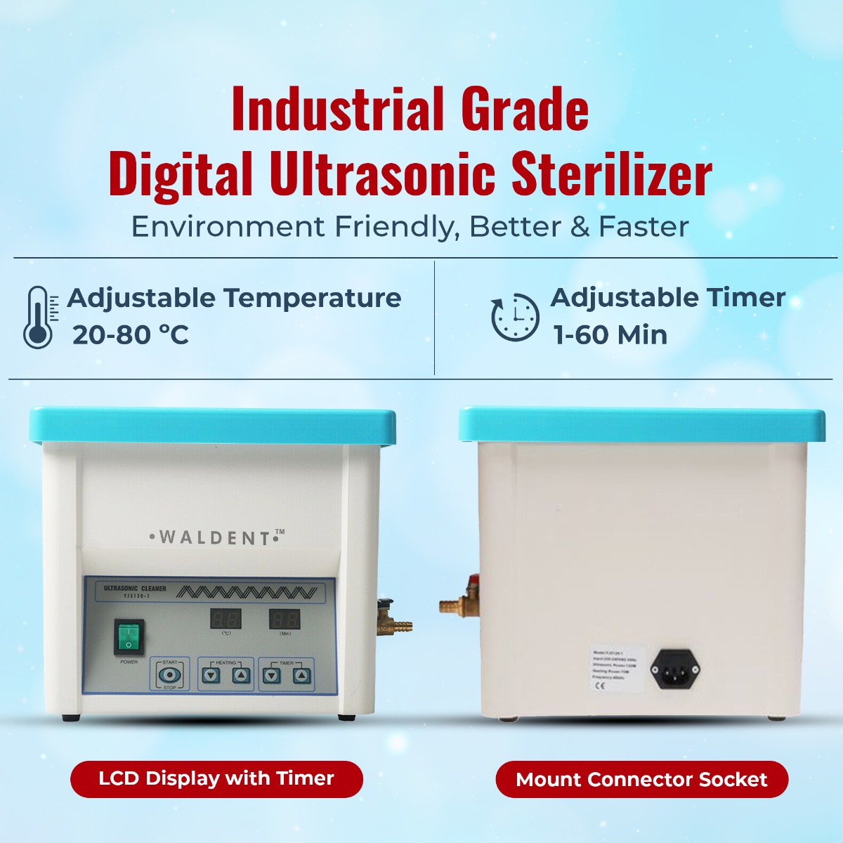 Waldent Ultrasonic Cleaner 5 Ltr Stainless Steel (5 Litres)
