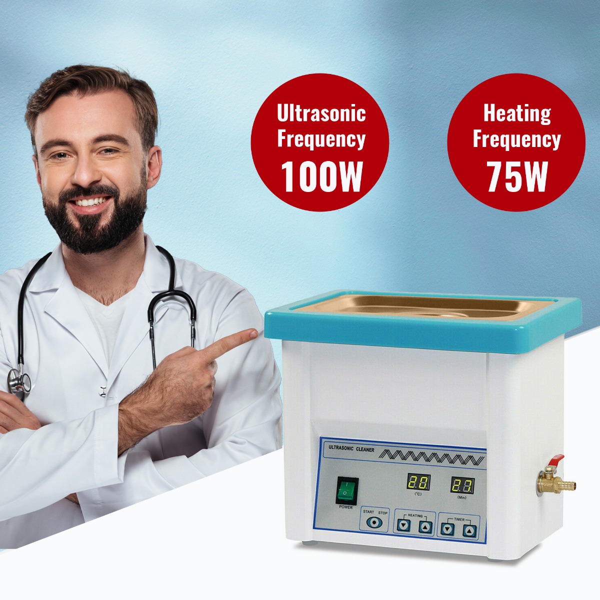 Waldent Ultrasonic Cleaner 5 Ltr Stainless Steel (5 Litres)