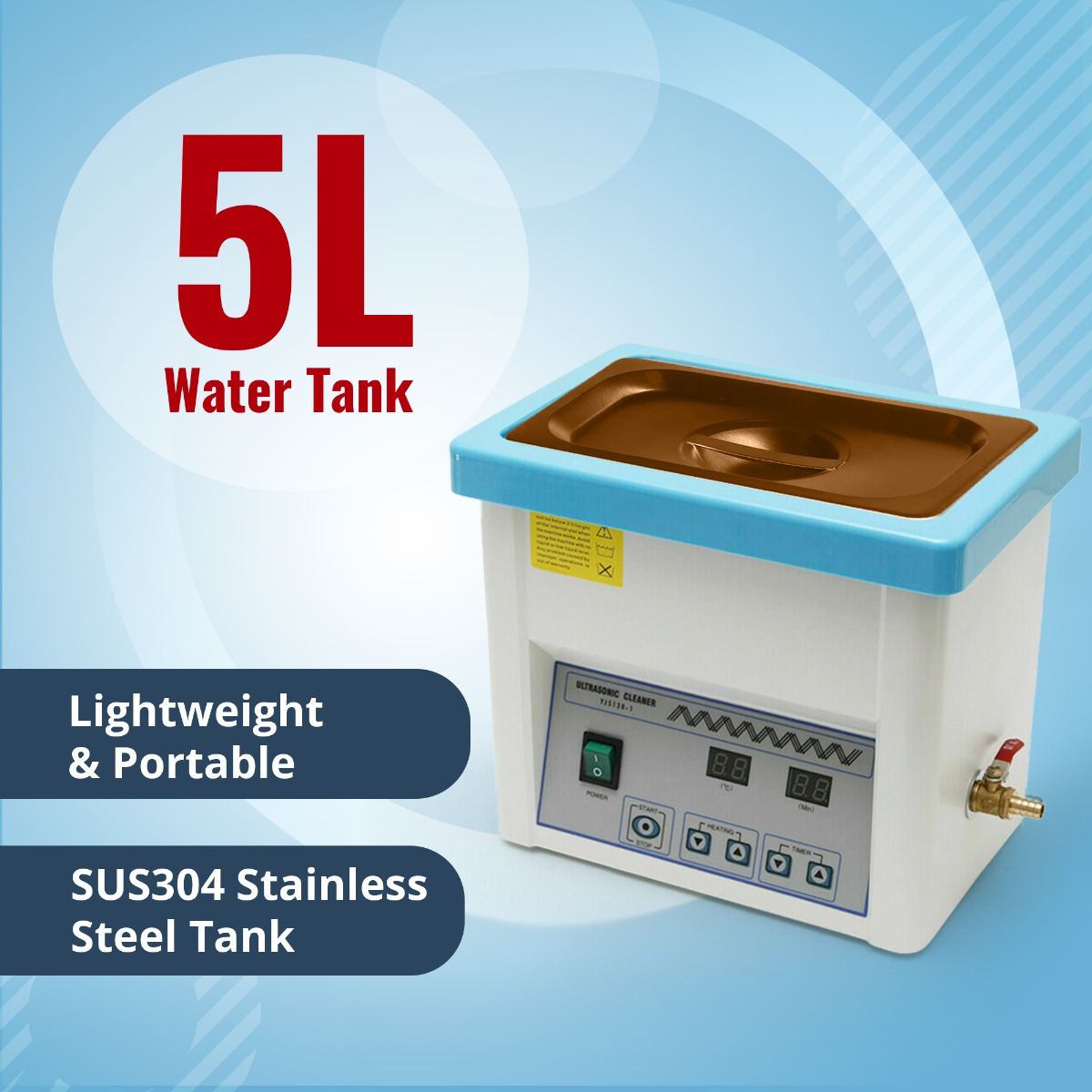 Waldent Ultrasonic Cleaner 5 Ltr Stainless Steel (5 Litres)