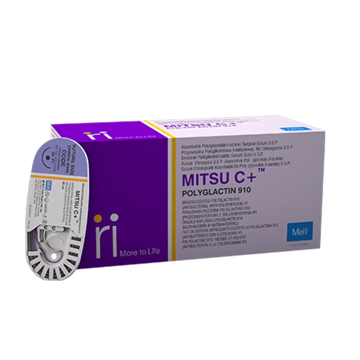 Meril Mitsu C+ #3-0 Polyglactin 910 Suture With Chlorhexidine