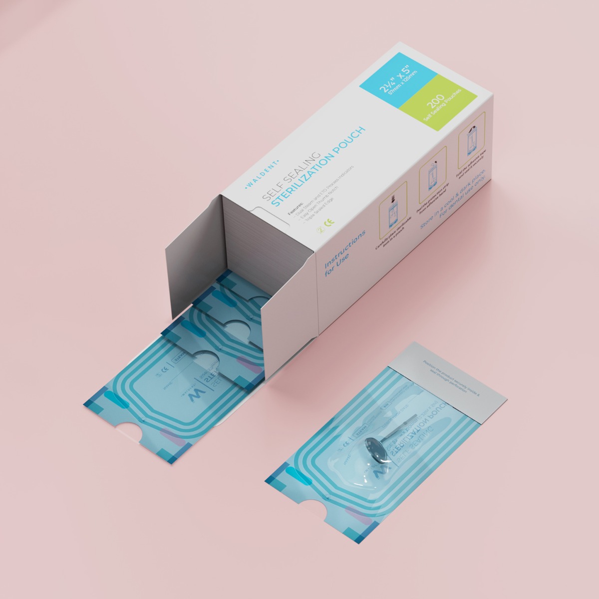 Waldent Self-Seal Sterilization Pouches