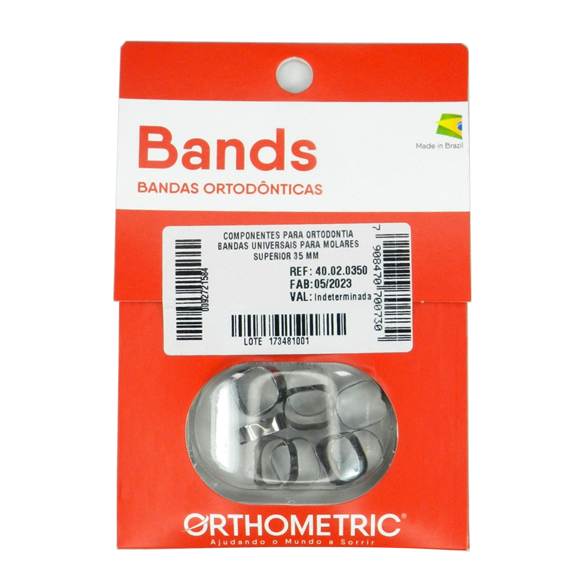 OrthoMetric Plain Ortho Bands - Size 38 Upper - (40.02.0380)