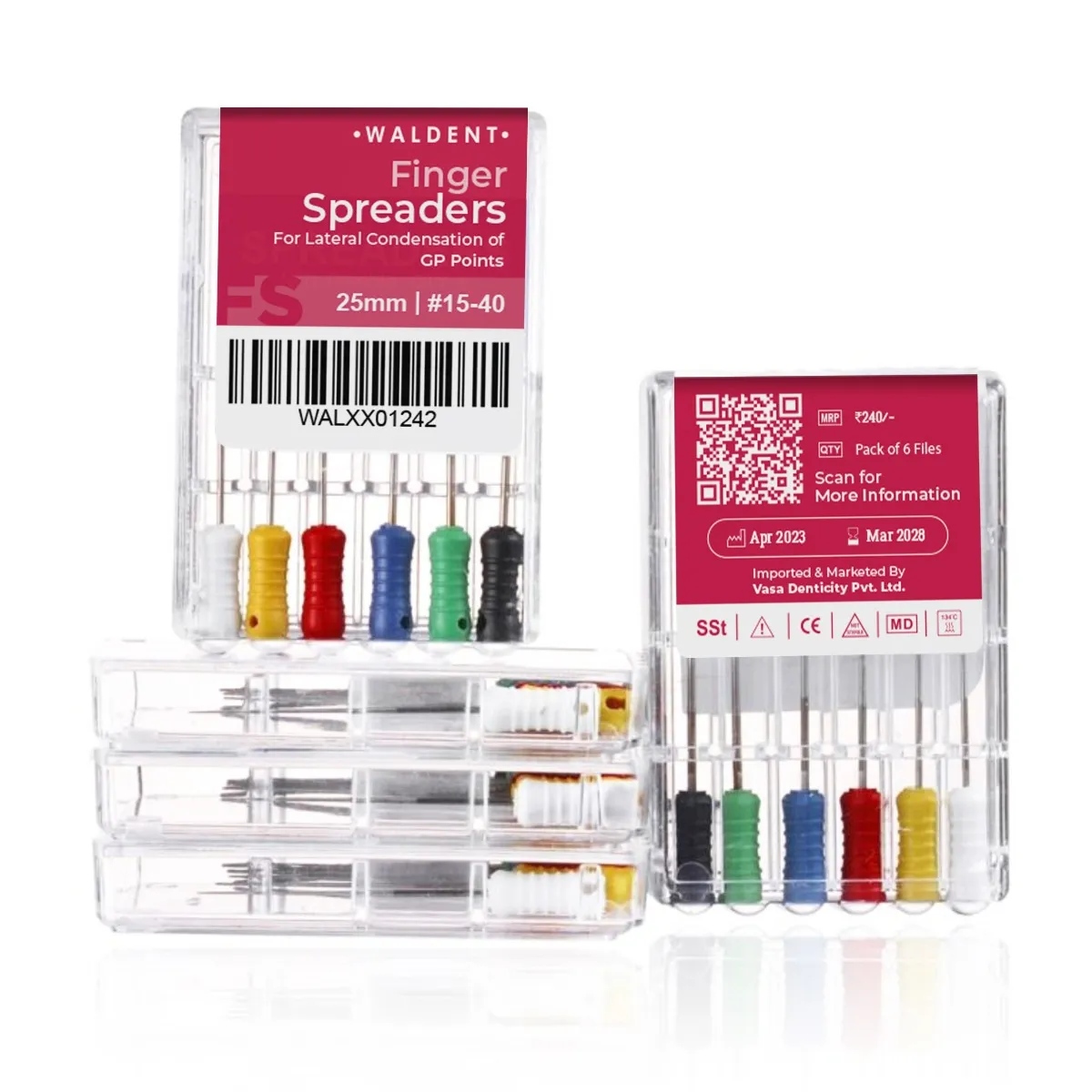 Waldent Finger Spreaders 25mm # 15-40 (Pack of 6)