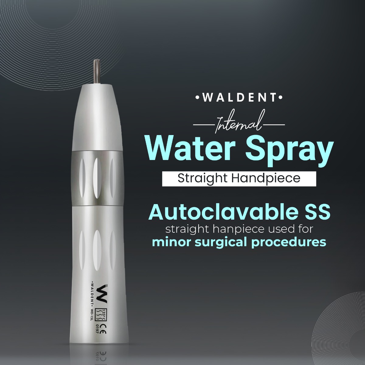 Waldent Internal Water Spray Straight Handpiece (W-156)	