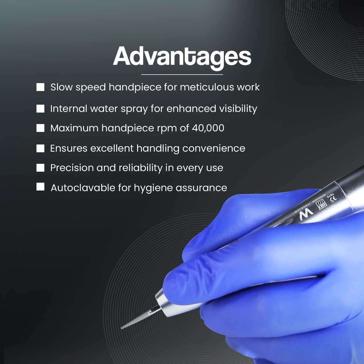 Waldent Internal Water Spray Straight Handpiece (W-156)	