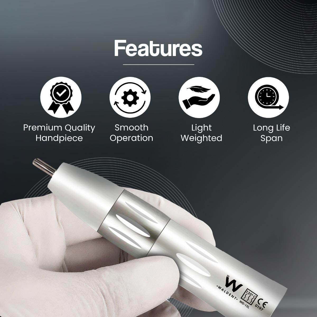 Waldent Internal Water Spray Straight Handpiece (W-156)	