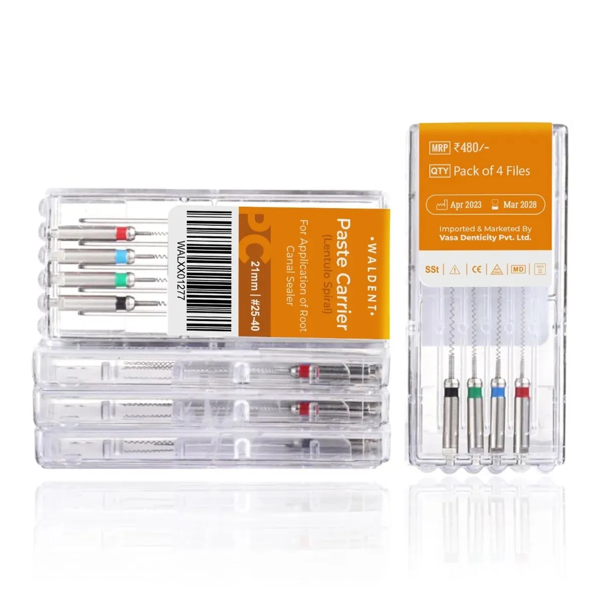 Waldent Paste Carrier (Lentulo Spiral) 21mm #25-40 (Pack of 4)