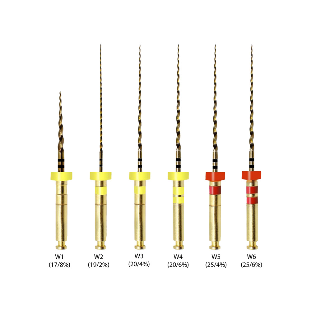 Waldent Wal-flex Gold Rotary Files 21mm -W9 (35/4%) (Pack Of 6)