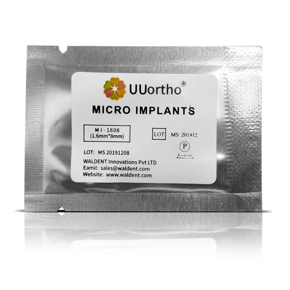 UU Ortho Titanium Mini Implant Size - 1.6mm, 8mm Length 