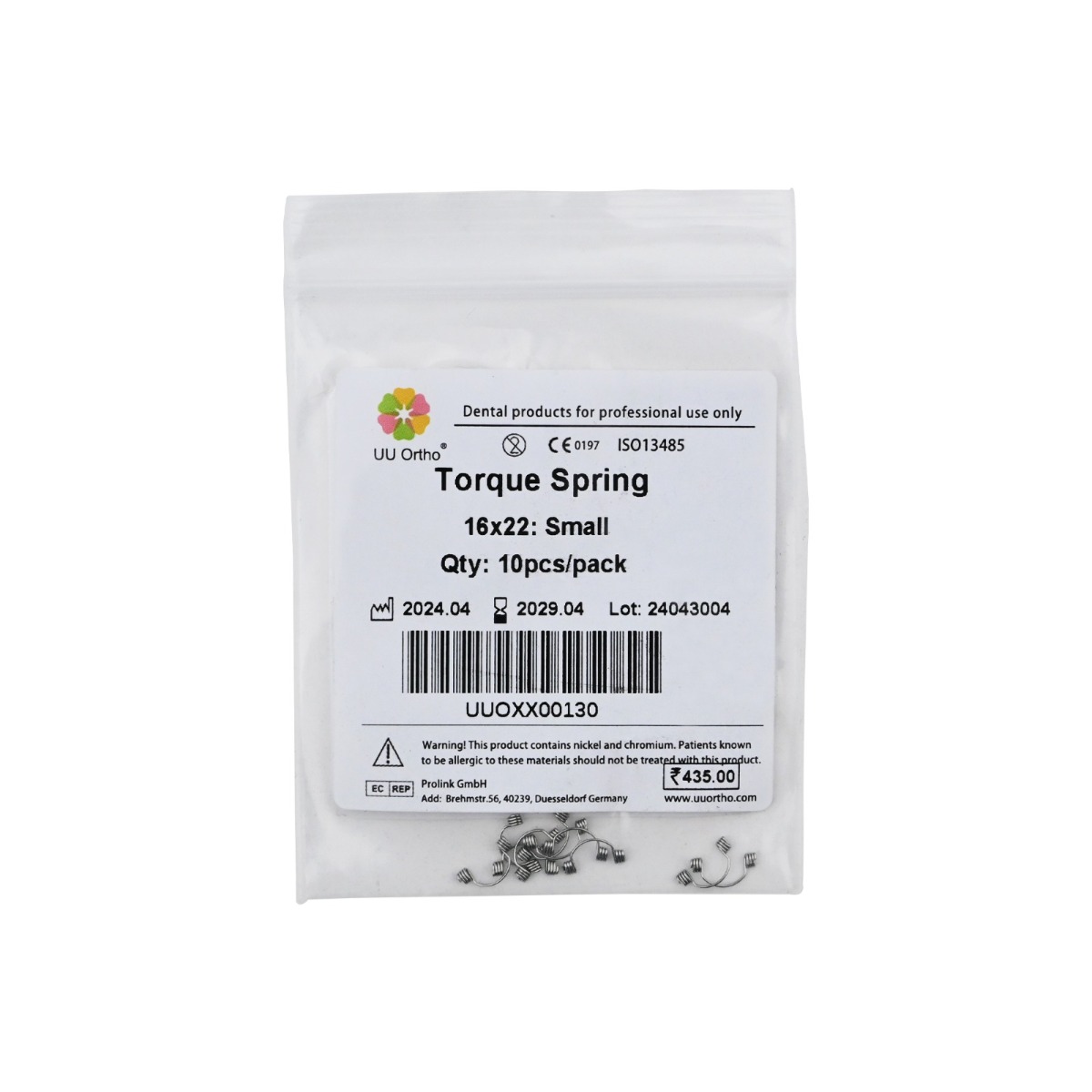 UU Ortho Torque Springs 10 Pcs/Bag