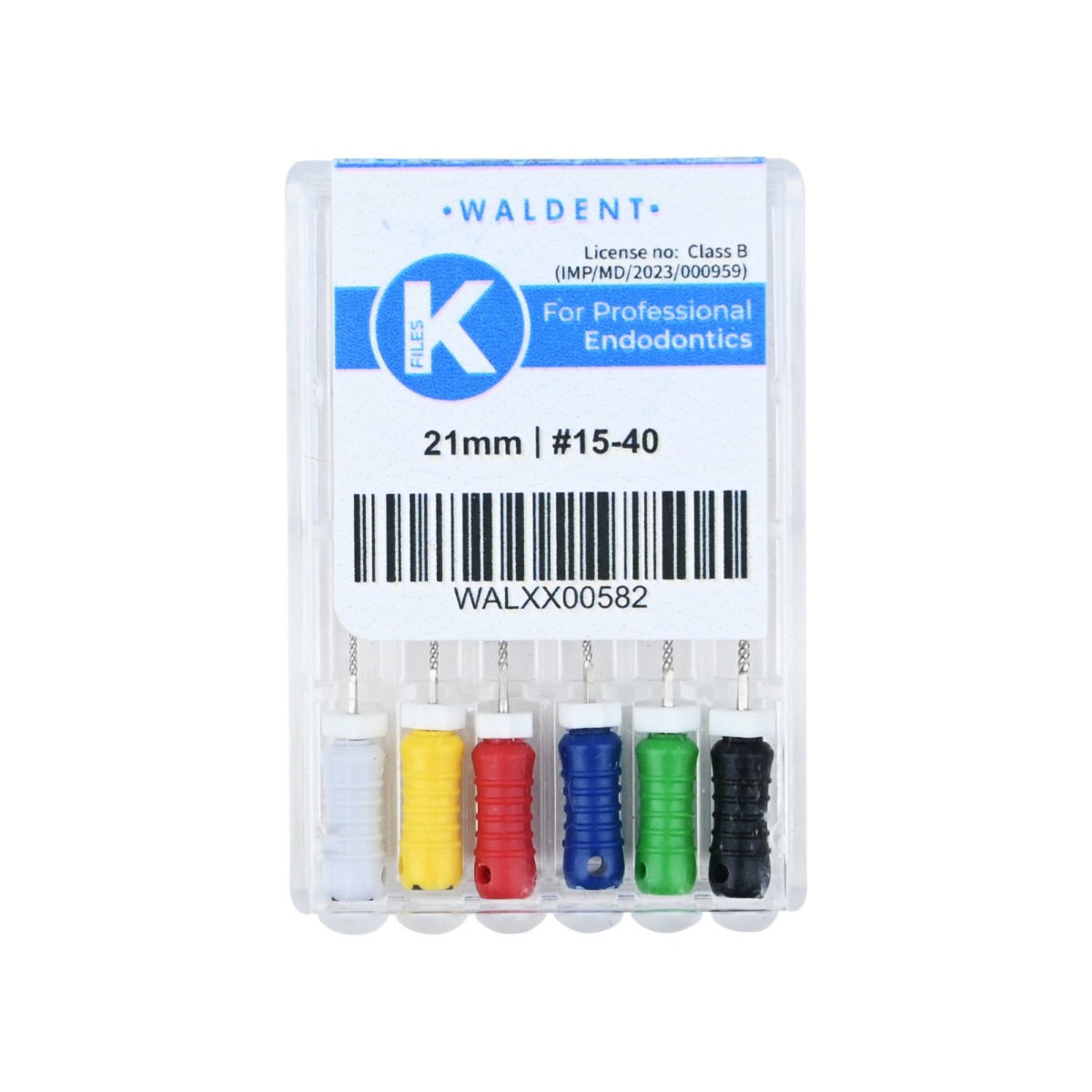 Waldent Professional K-File 21mm Assorted # 15-40