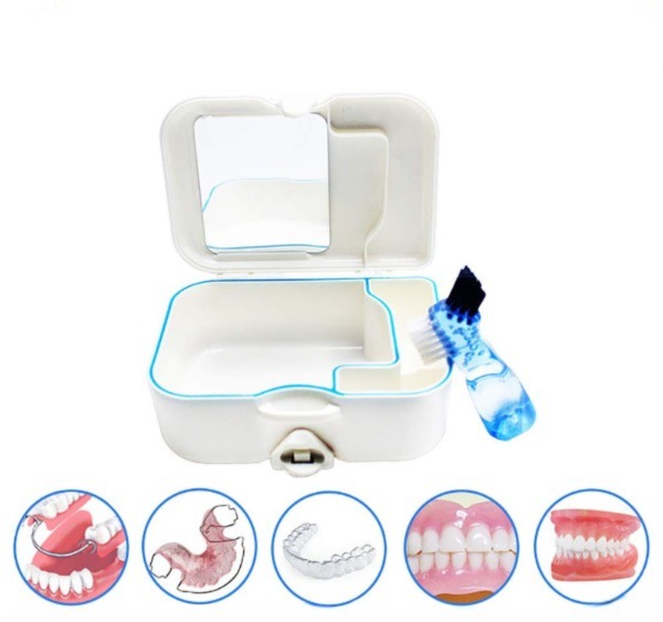 Dr Denti Denture Case With Brush & Mirror