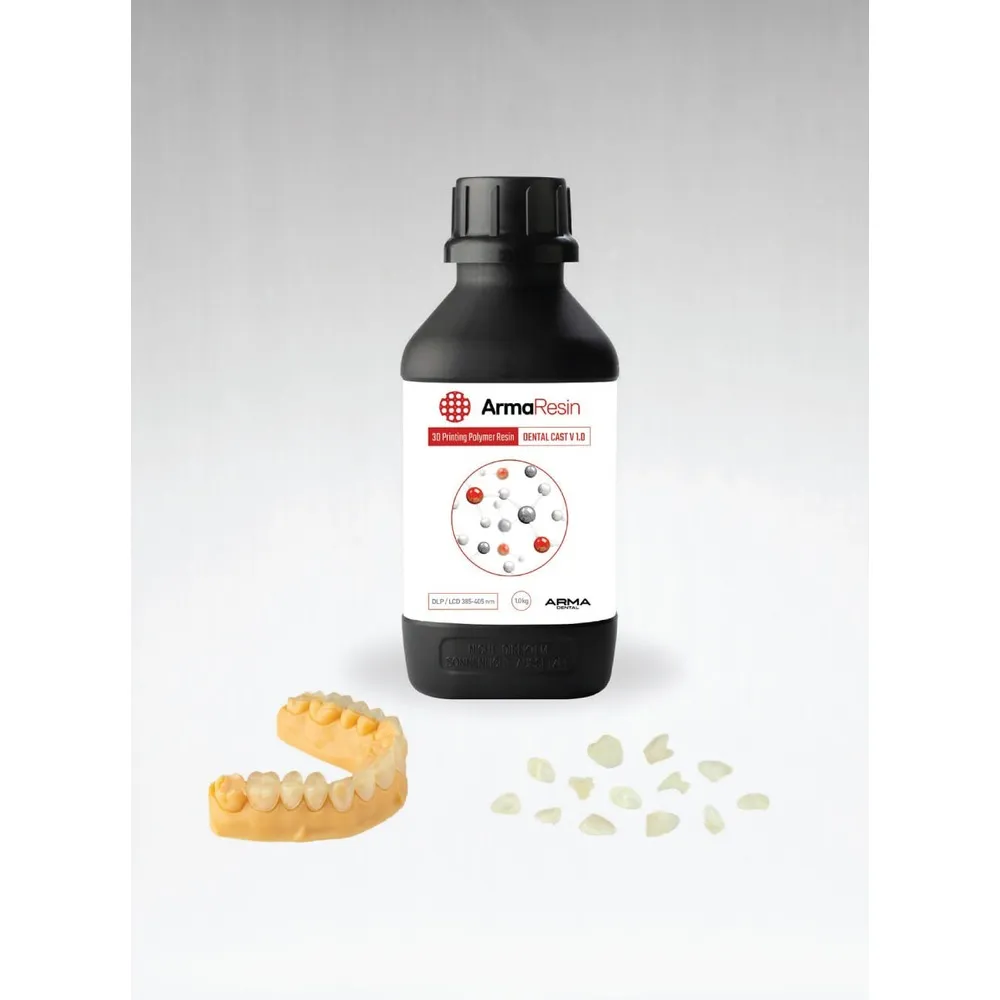 Arma Dental 3D Printing Resin - Cast (1 KG) - Transparent Yellowish (Short Expiry 05-2026)