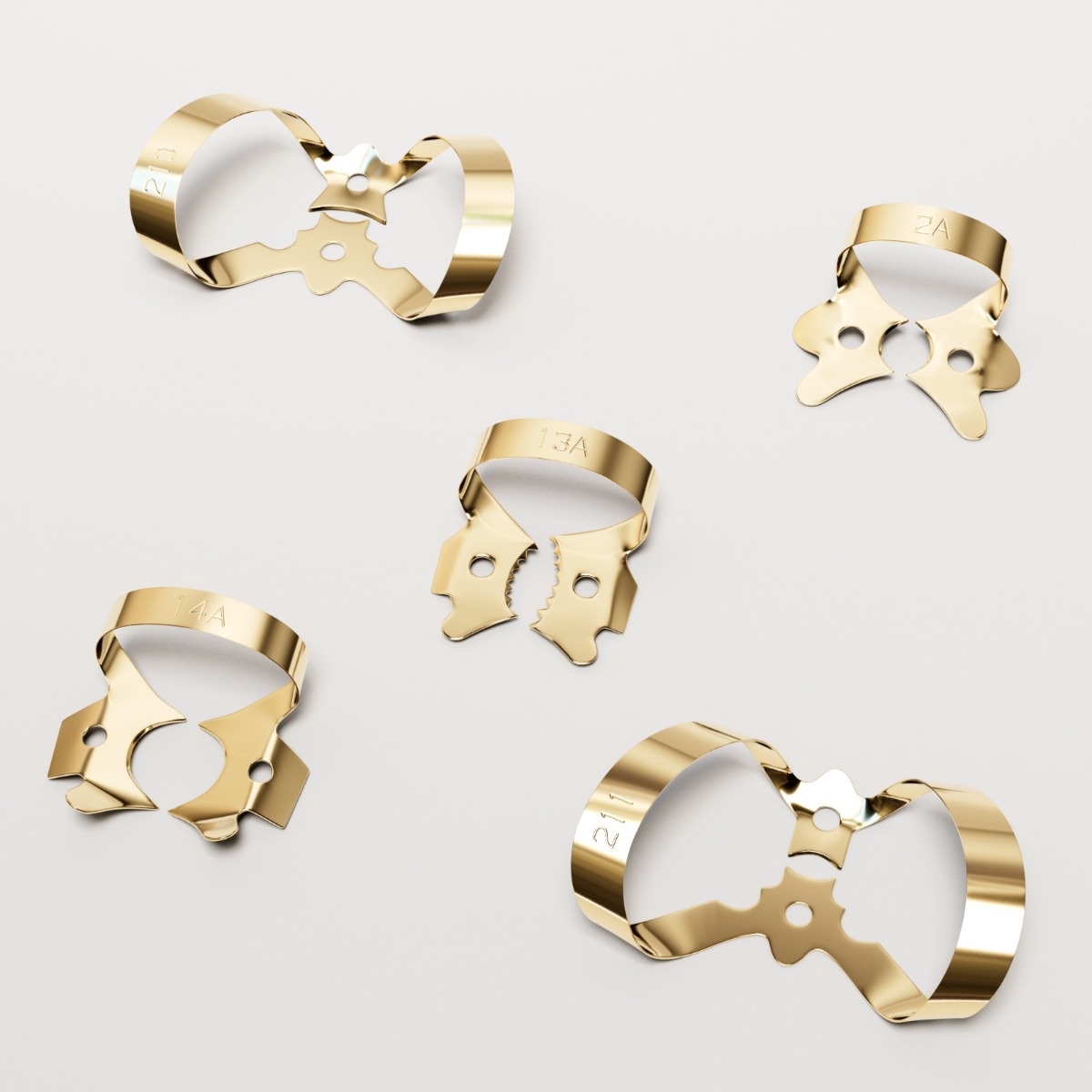 Waldent Rubber Dam Clamps Kit Titanium Gold (Set of 11) (K16/3)