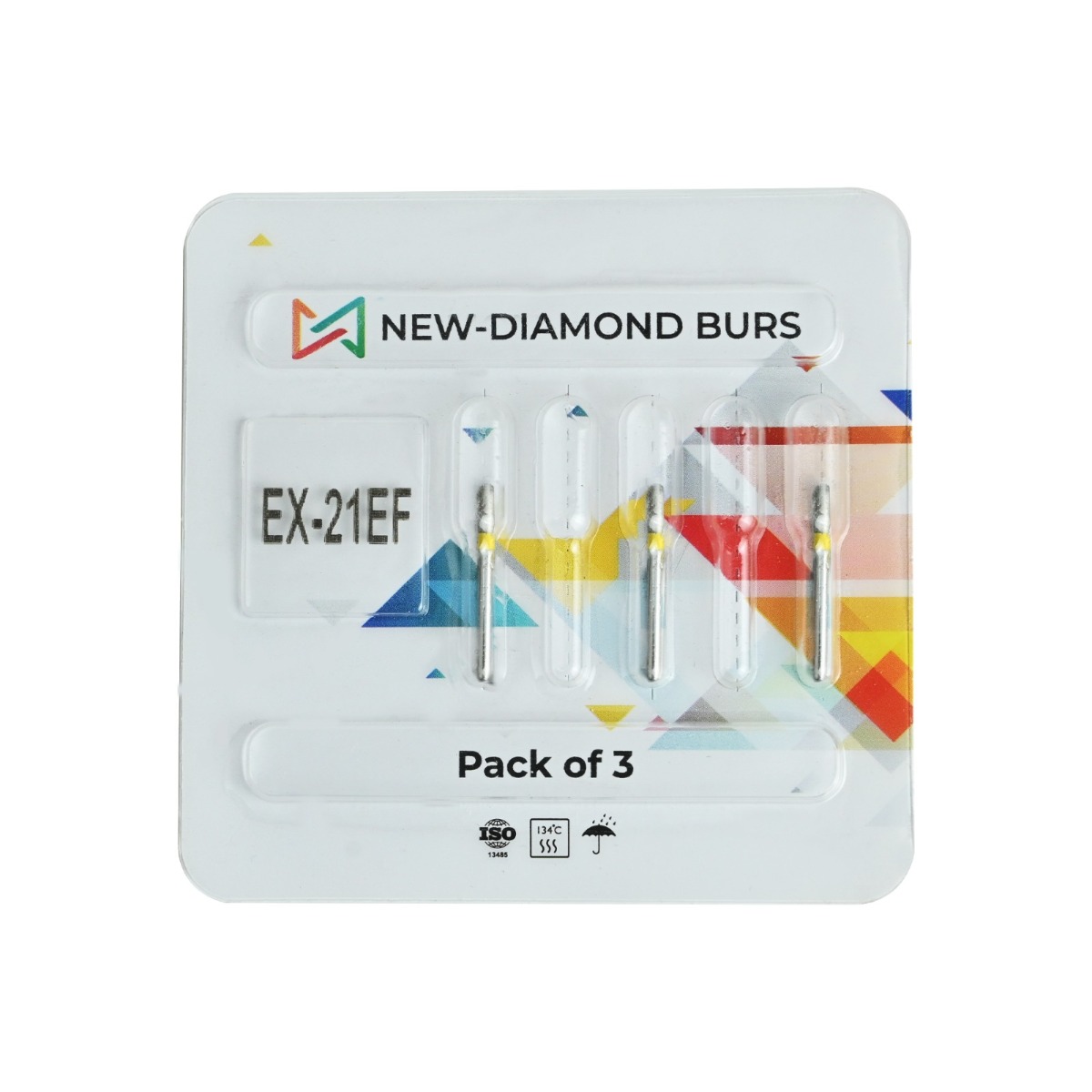 NewDiamond Special (Extra) Shape Diamond Bur EX-21EF (Pack of 3)