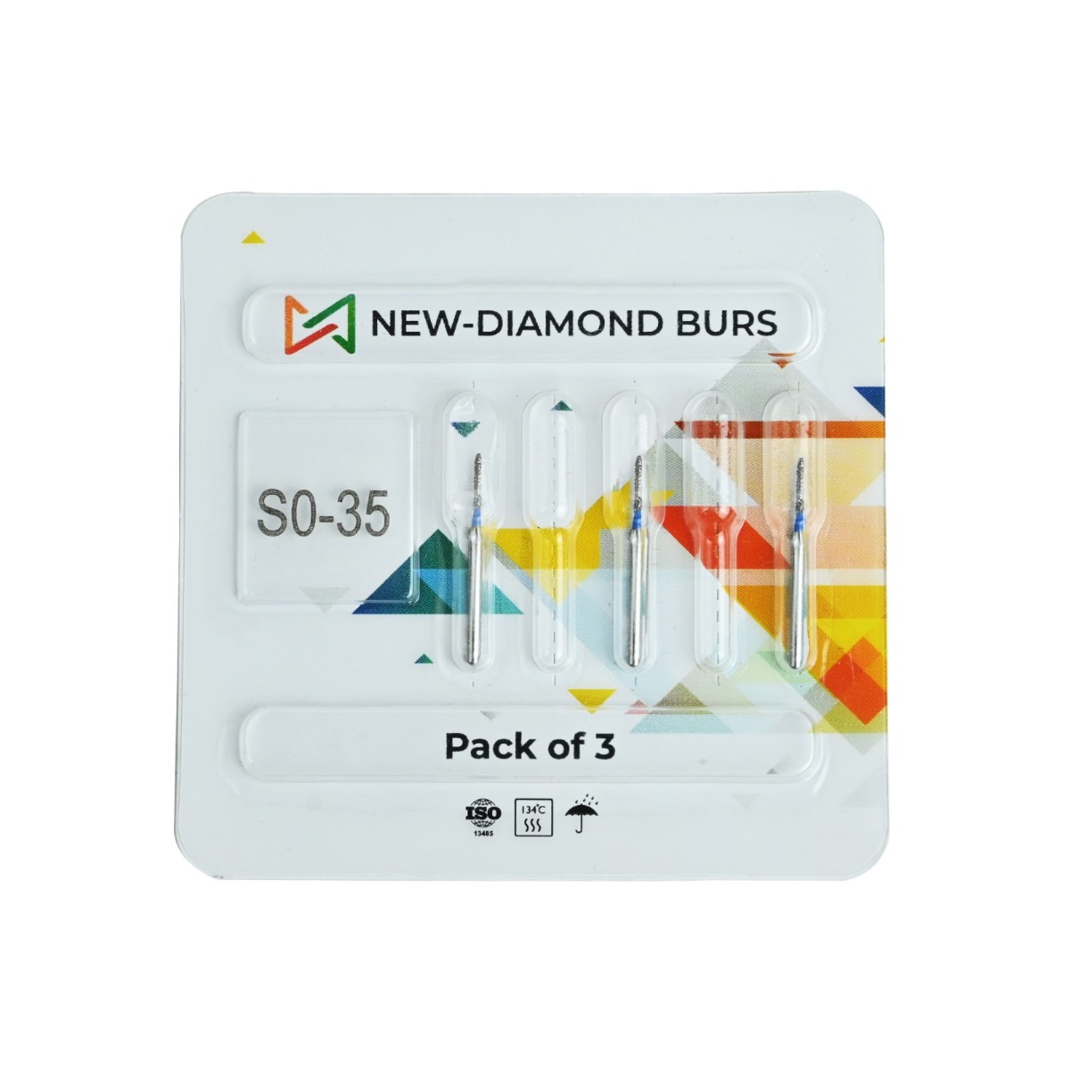 NewDiamond Straight Ogival FG Diamond Bur SO-35 (Pack of 3)