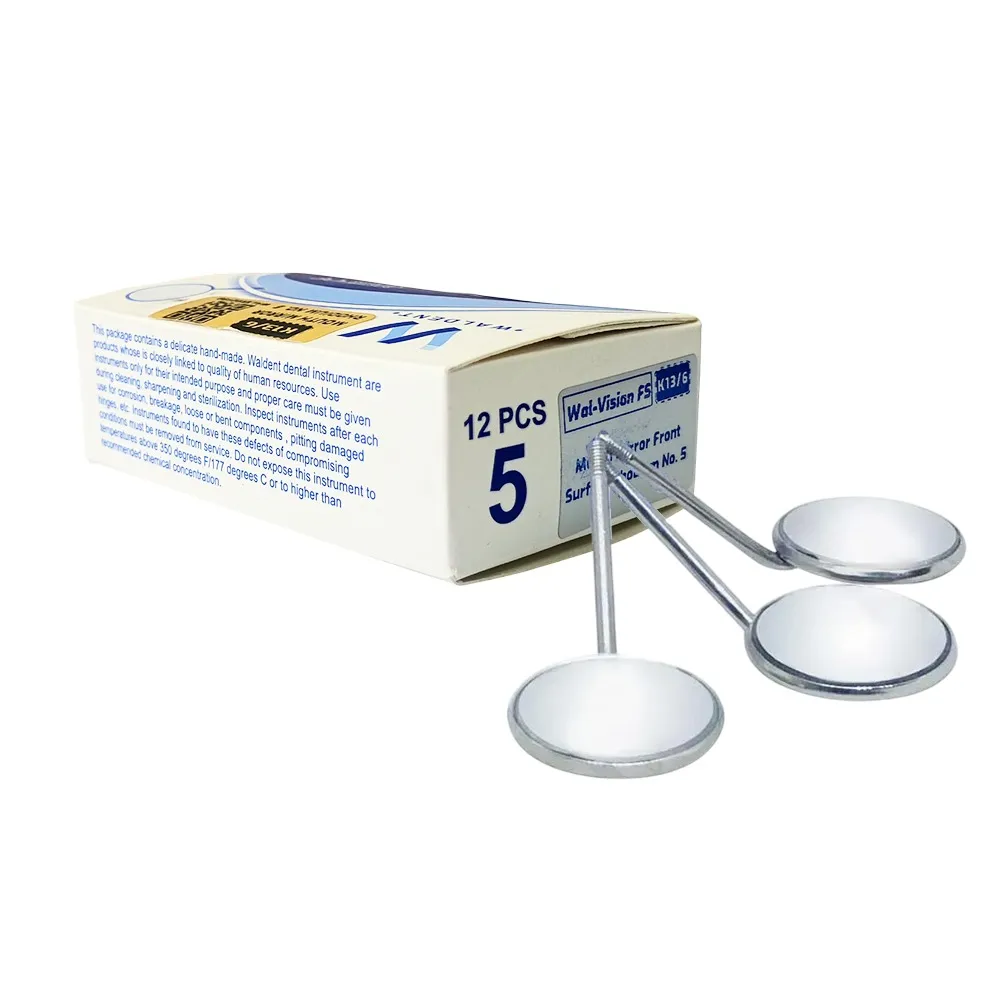 Waldent Mouth Mirror Tops Front Surface Rhodium Coated No.5 Pk/12 (K13/6)