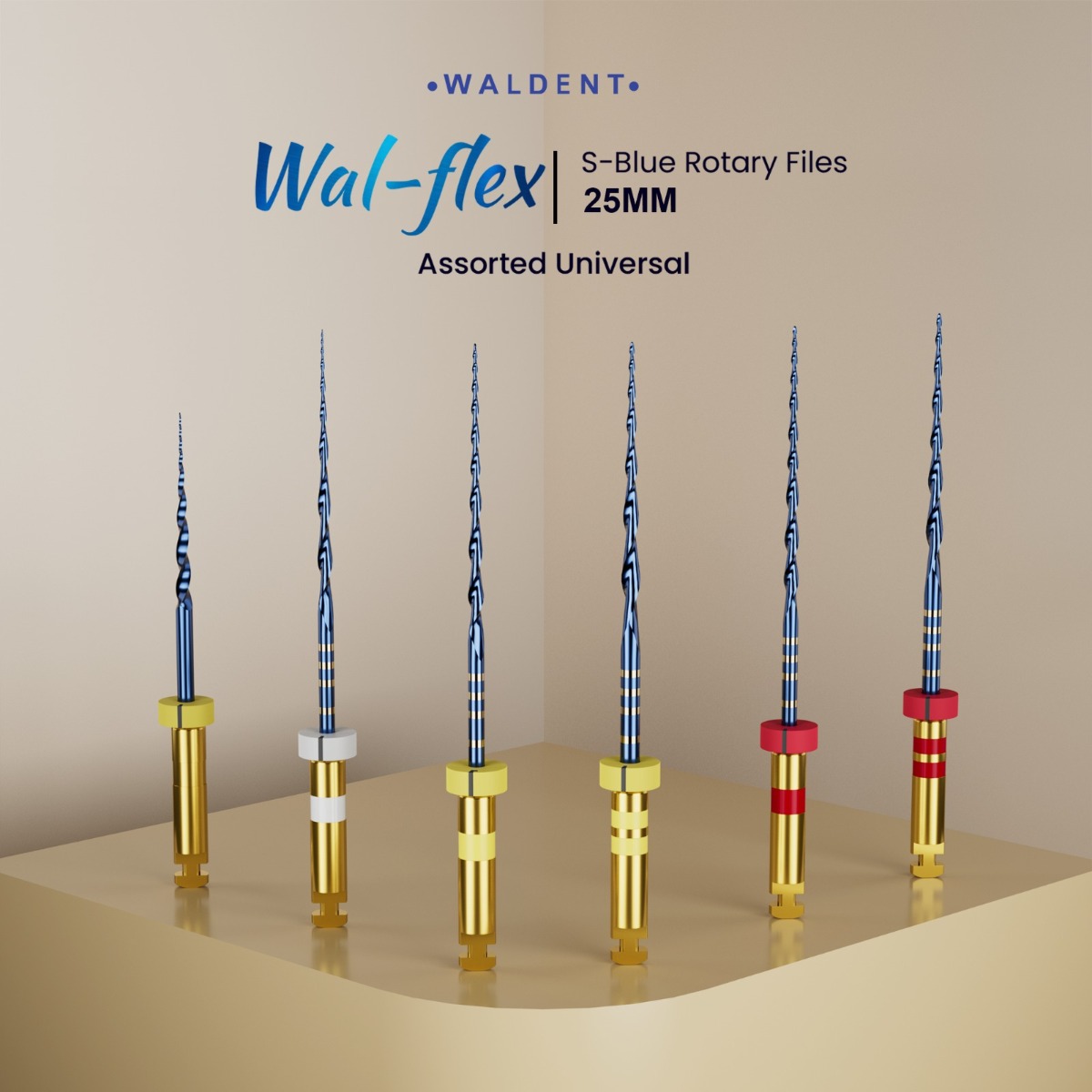 Waldent Wal-flex S- Blue Rotary Files 25mm