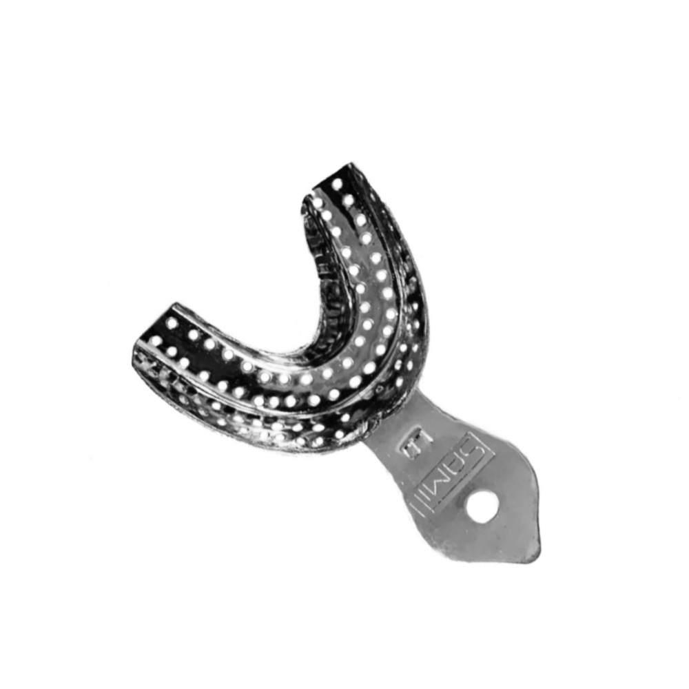 Samit Metallic Dentulous Perforated Impression Tray - L1