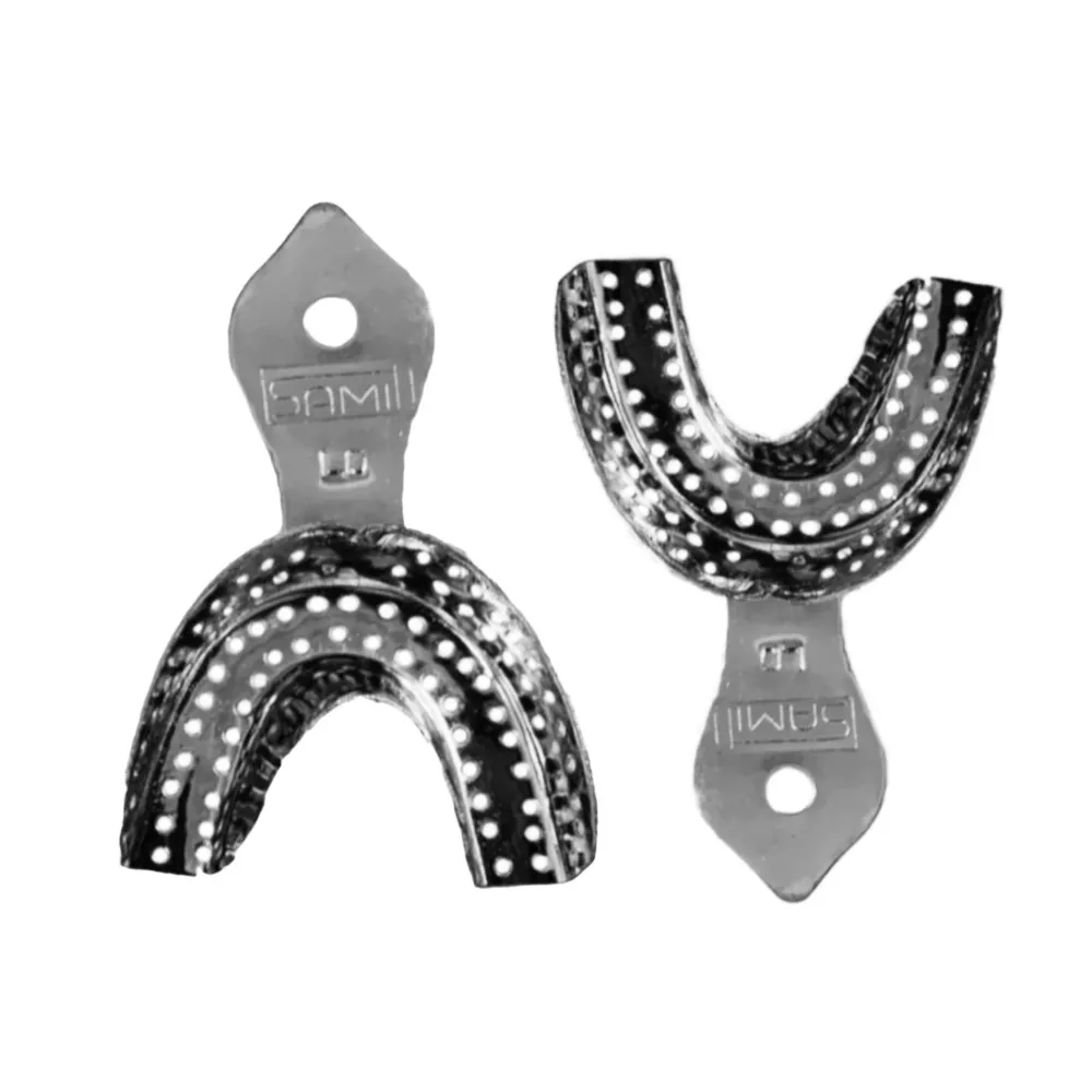 Samit Metallic Dentulous Perforated Impression Tray - L2