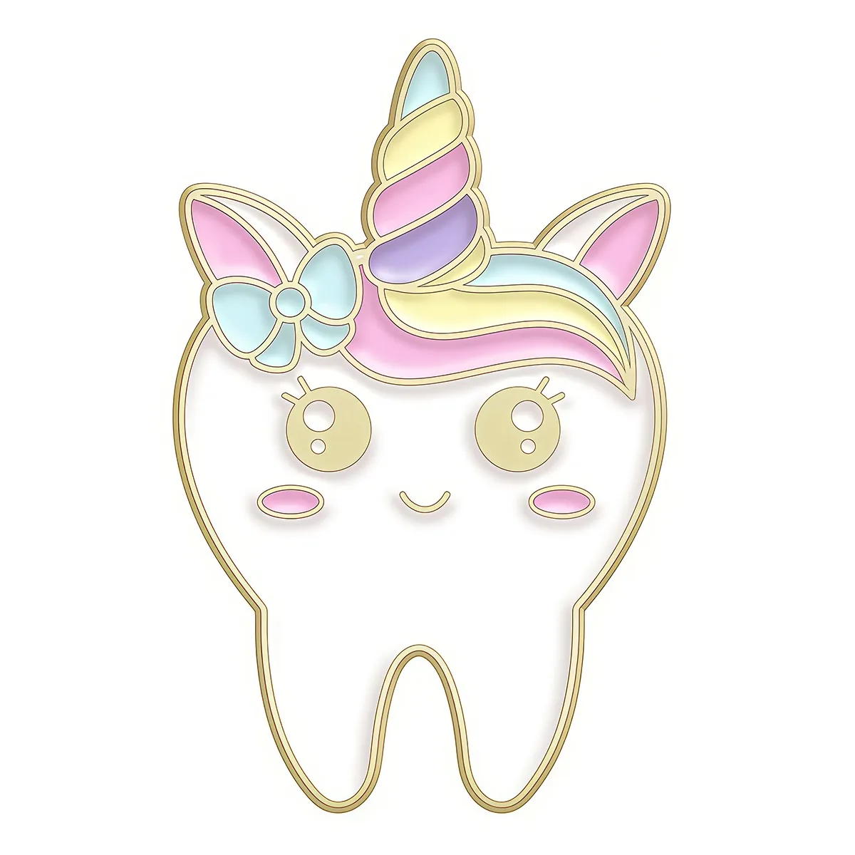 iDentical Unicorn Tooth Shape Brooch - Pack of 1 (ZYR-7358)