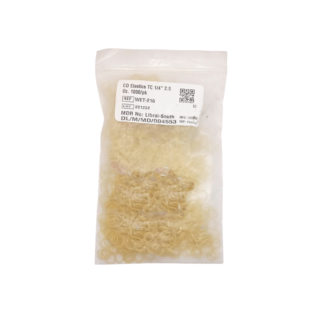 Wonder Tooth Colour Elastics Tooth Colour 1/4" - 2.5 Oz 1000/pk - WET-216