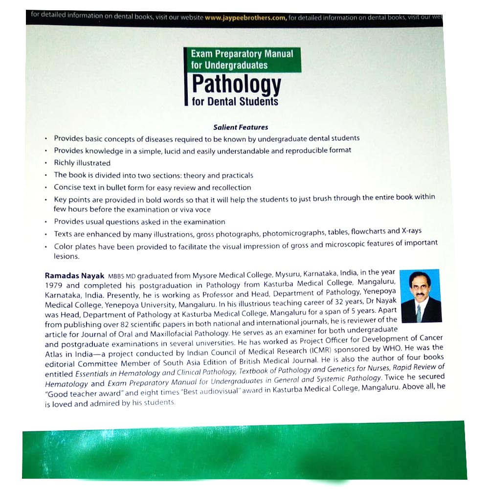 Jaypee Medical Exam Preparatory Manual for Undergraduates: Pathology for Dental Students (ISBN - 501182)