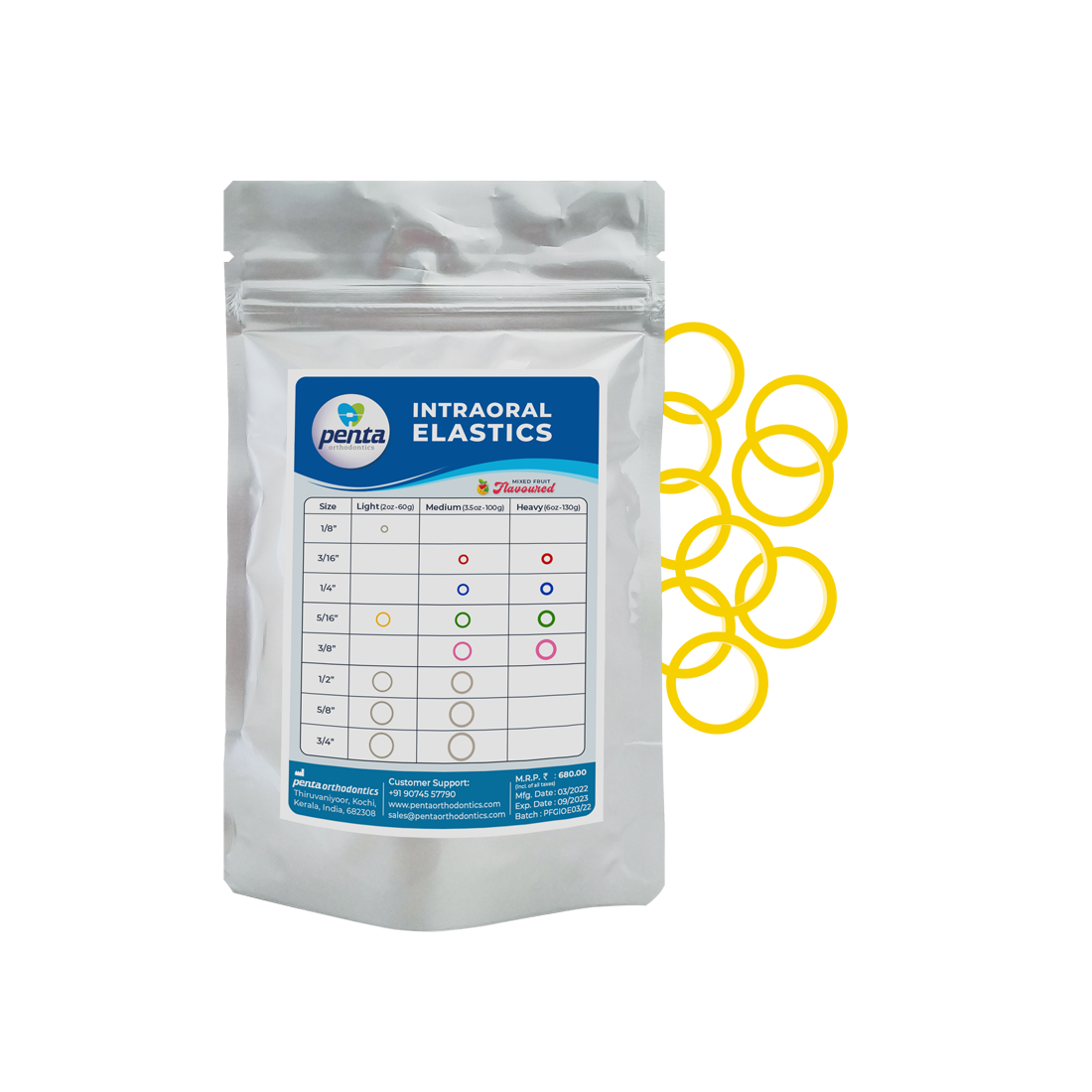 Penta Ortho Intraoral Elastics - Light & Medium (Pack of 1000)